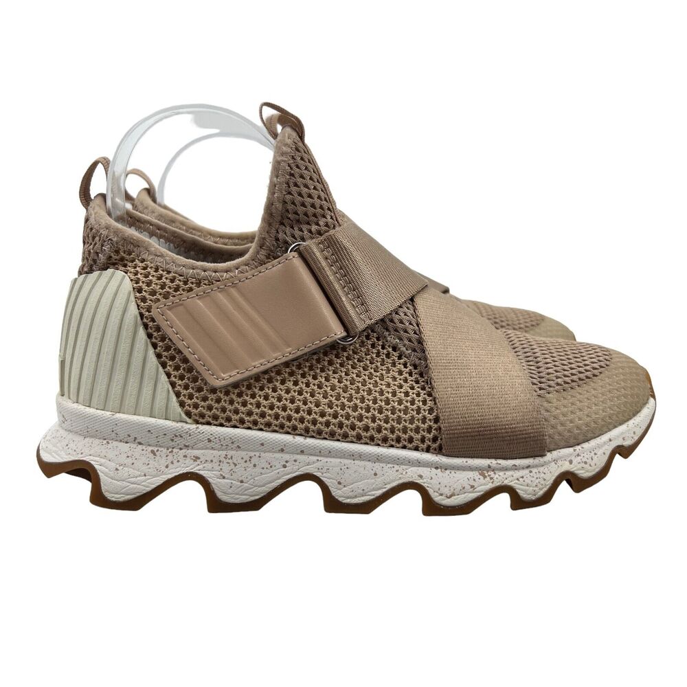 Sorel Sneakers Womens 7 Blush Tan Kinetic Mesh Cross Strap Hook & Loop Athletic
